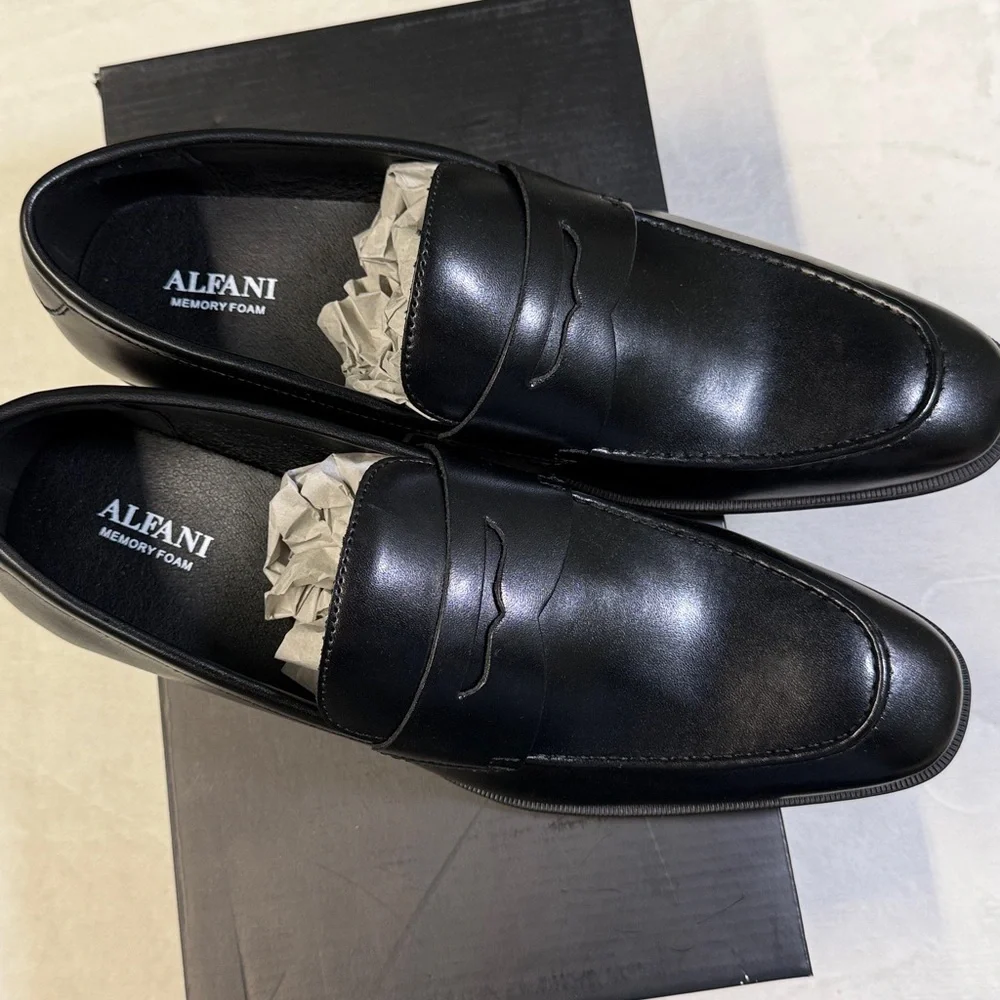 Alfani Men's Penny Memory Foam Slip- On Penny Loafers- Size 10.5